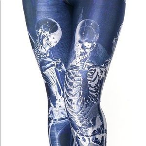 Blackmilk Resurrection Blue Skeleton Leggings